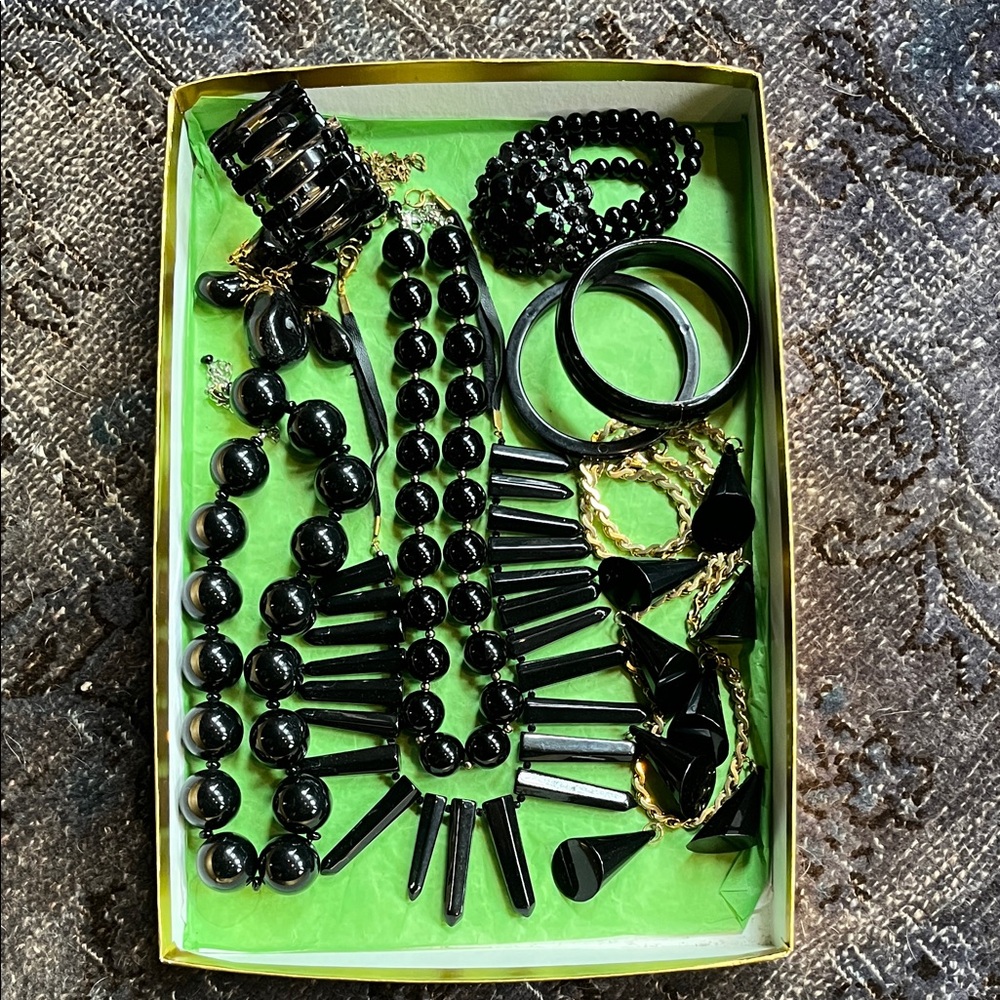Vintage Black Statement Costume Jewelry Collection